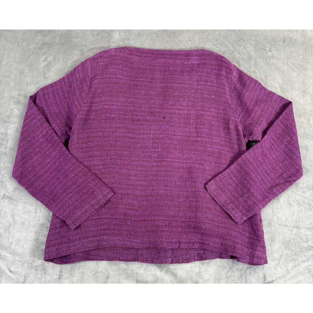 FLAX Small Linen Purple Blazer Style Light Weight Jacket Pockets Bnfts Charity - Picture 9 of 9